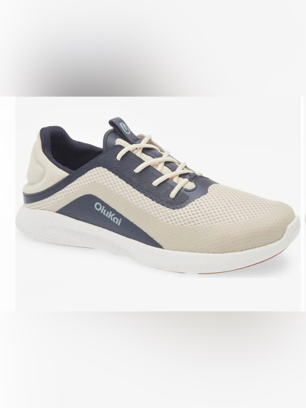Olukai Waterproof Sneakers in Taupe Cream & Blue-NBU
